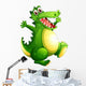 A Playful Green Crocodile 