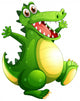 A Playful Green Crocodile 