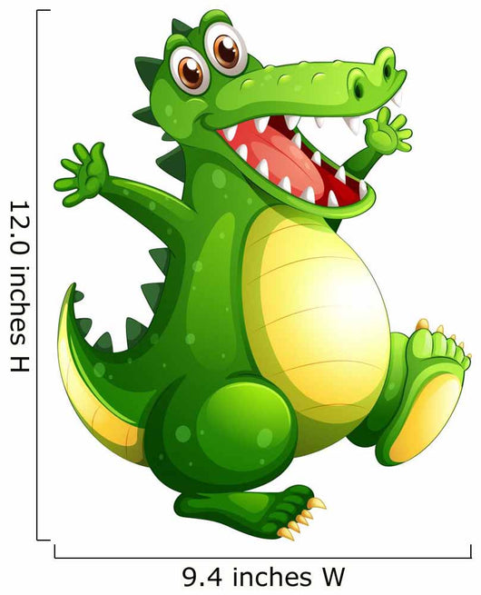 A Playful Green Crocodile 