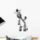 A smiling zebra standing 