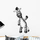 A smiling zebra standing 