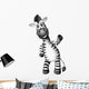 A smiling zebra standing 