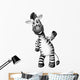 A smiling zebra standing 