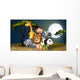 Group of Playful Animals Under Fullmoon 