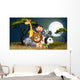 Group of Playful Animals Under Fullmoon 