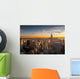Sunset over new york city Wall Mural