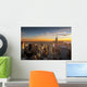 Sunset over new york city Wall Mural