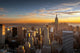 Sunset over new york city Wall Mural