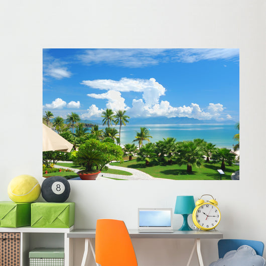 Beach Scene Tropics Pacific Ocean Wall Mural