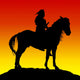 Native American Sunset Wall Mural