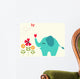 Elephant  with heart Wall Decal