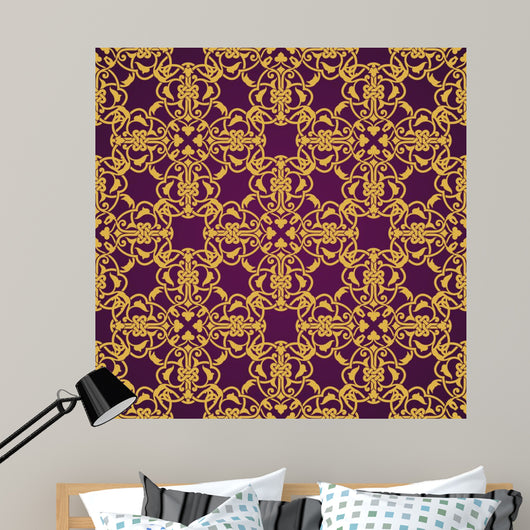 Seamless Yellow and Violet Wall Decal