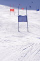 Blue and red ski gates of a giant slalom race Wall Mural