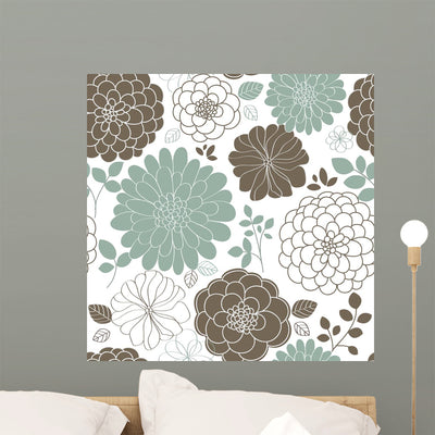 Pattern Floral Seamless Wall Decal shown on a wall