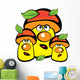 multicolor cute mushrooms isolated on white background Wall Decal
