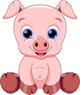 baby pig cartoon Wall Decal