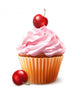 Cherry Cupcake Vector 