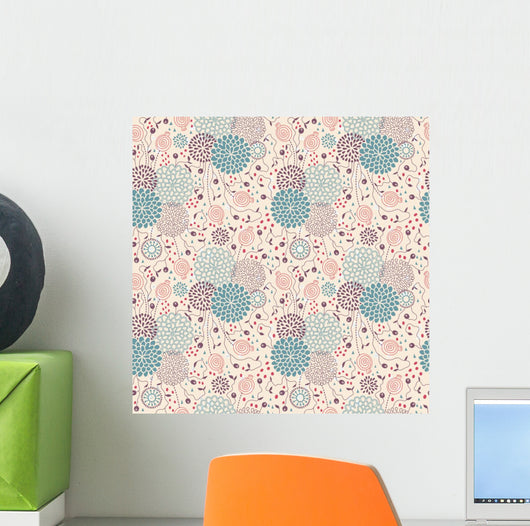 Seamless Floral Pattern Wall Decal Design 6