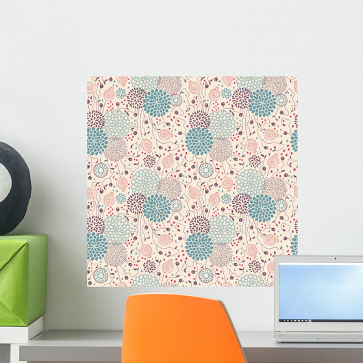 Seamless Floral Pattern Wall Decal Design 6
