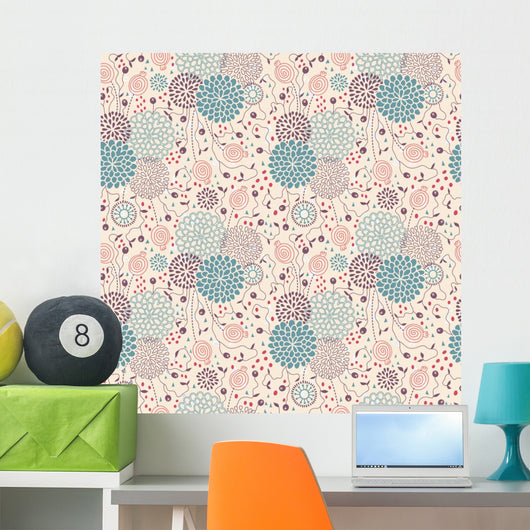 Seamless Floral Pattern Wall Decal Design 6