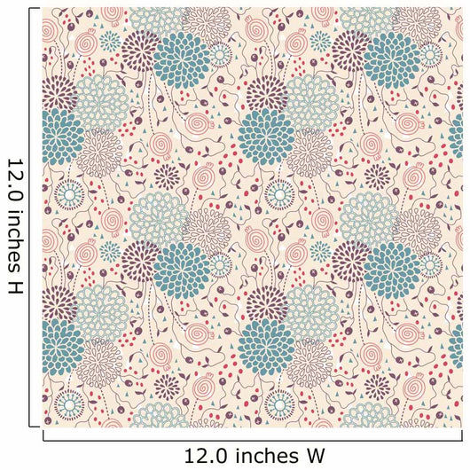 Seamless Floral Pattern Wall Decal Design 6
