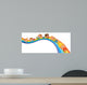 Children ride on a rainbow 
