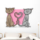 cats in love cartoon illustration Wall Decal