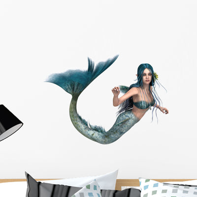 Mermaid shown on a wall