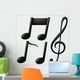 Musical icons on white background Wall Decal