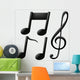 Musical icons on white background Wall Decal