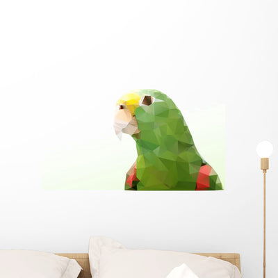 Abstract Vector Triangle Parrot shown on a wall