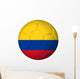 Soccer Football Ball with Colombia Flag. Isolated on White. Wall Decal