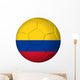 Soccer Football Ball with Colombia Flag. Isolated on White. Wall Decal