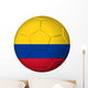 Soccer Football Ball with Colombia Flag. Isolated on White. Wall Decal