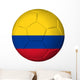 Soccer Football Ball with Colombia Flag. Isolated on White. Wall Decal