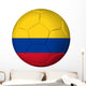 Soccer Football Ball with Colombia Flag. Isolated on White. Wall Decal