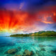 Beautiful Island View From the Ocean Wall Mural