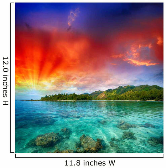 Beautiful Island View From the Ocean Wall Mural