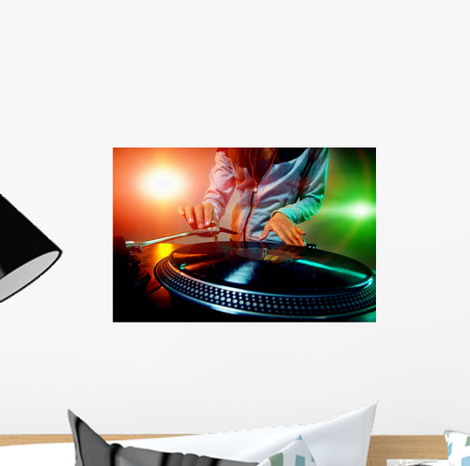 dj using equipment Wall Mural