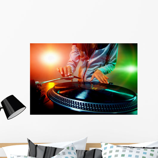 dj using equipment Wall Mural