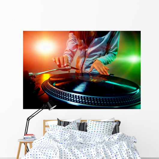 dj using equipment Wall Mural