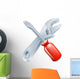 Crossed spanner and screwdriver Wall Decal