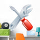 Crossed spanner and screwdriver Wall Decal