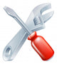 Crossed spanner and screwdriver Wall Decal