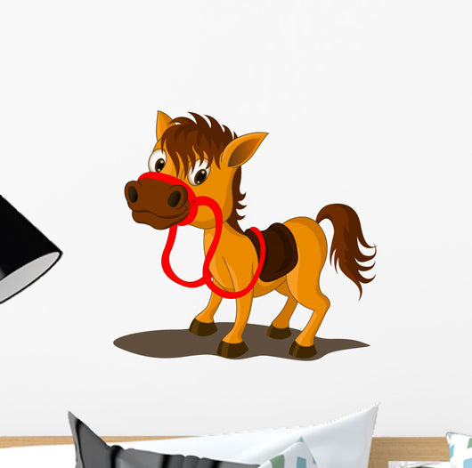 Cute Horse Cartoon Wall Decal