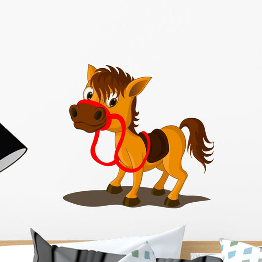 Cute Horse Cartoon Wall Decal