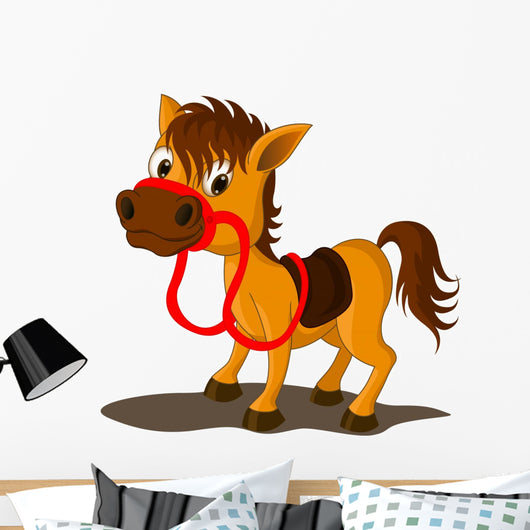 Cute Horse Cartoon Wall Decal