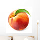 Peach with leaf isolated on white 