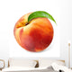Peach with leaf isolated on white 