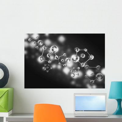 Silver Nano Dna Helix shown on a wall